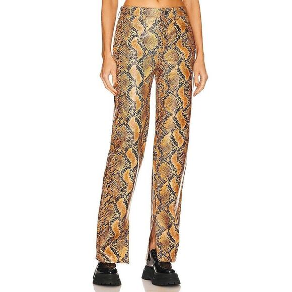 NBD Revolve100% Genuine Leather Pants Split Hems Size S - Picture 1 of 10